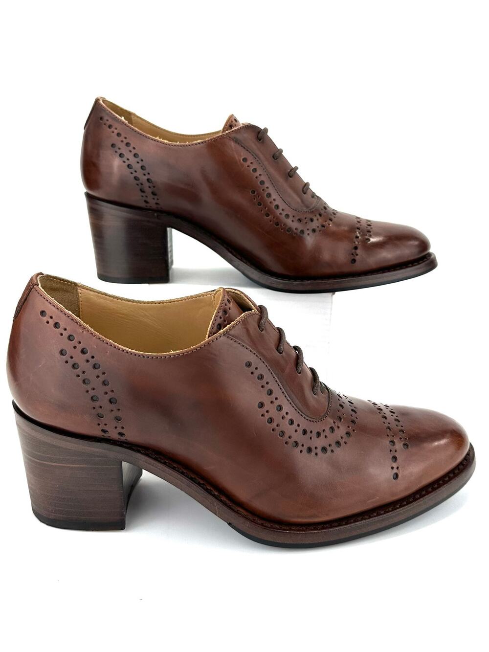 The Office Of Angela Scott Mrs. Hazel Heeled Oxford/Derby Size 37 Brown Leather